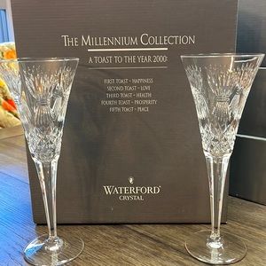 Waterford crystal flutes the Millennium collection